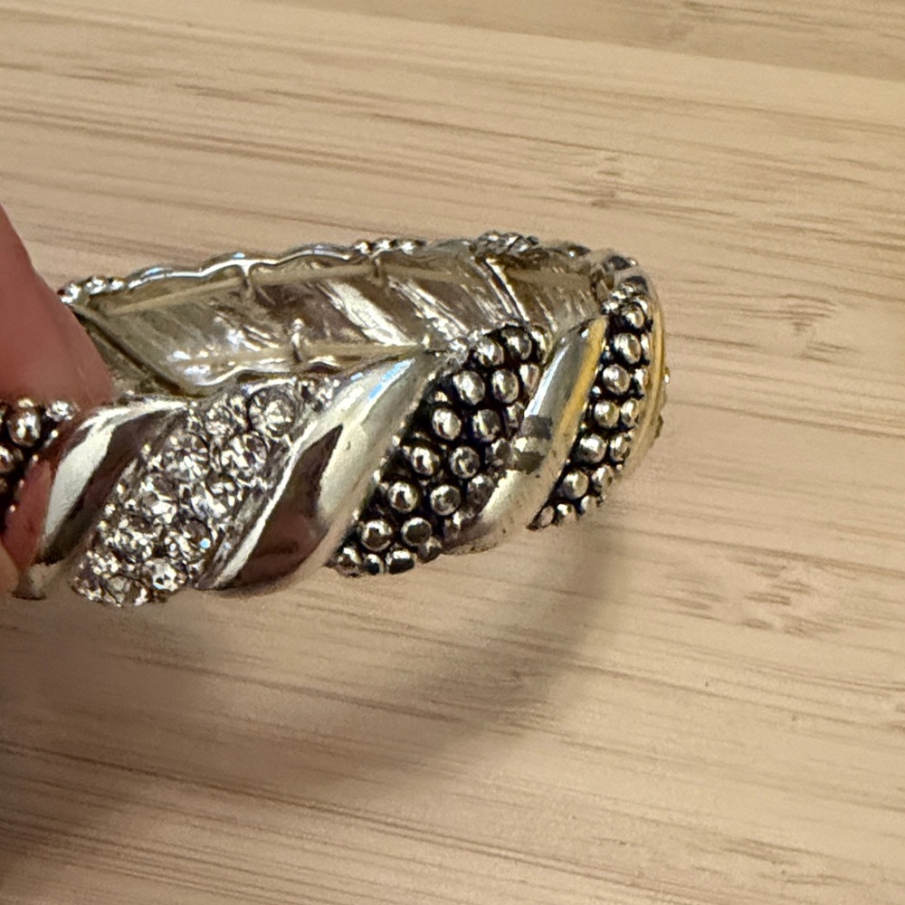 Twisted Silver Tone Bracelet - Picture 3 of 3